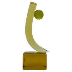 Mid Century Italian Glass Abstract Sculpture
