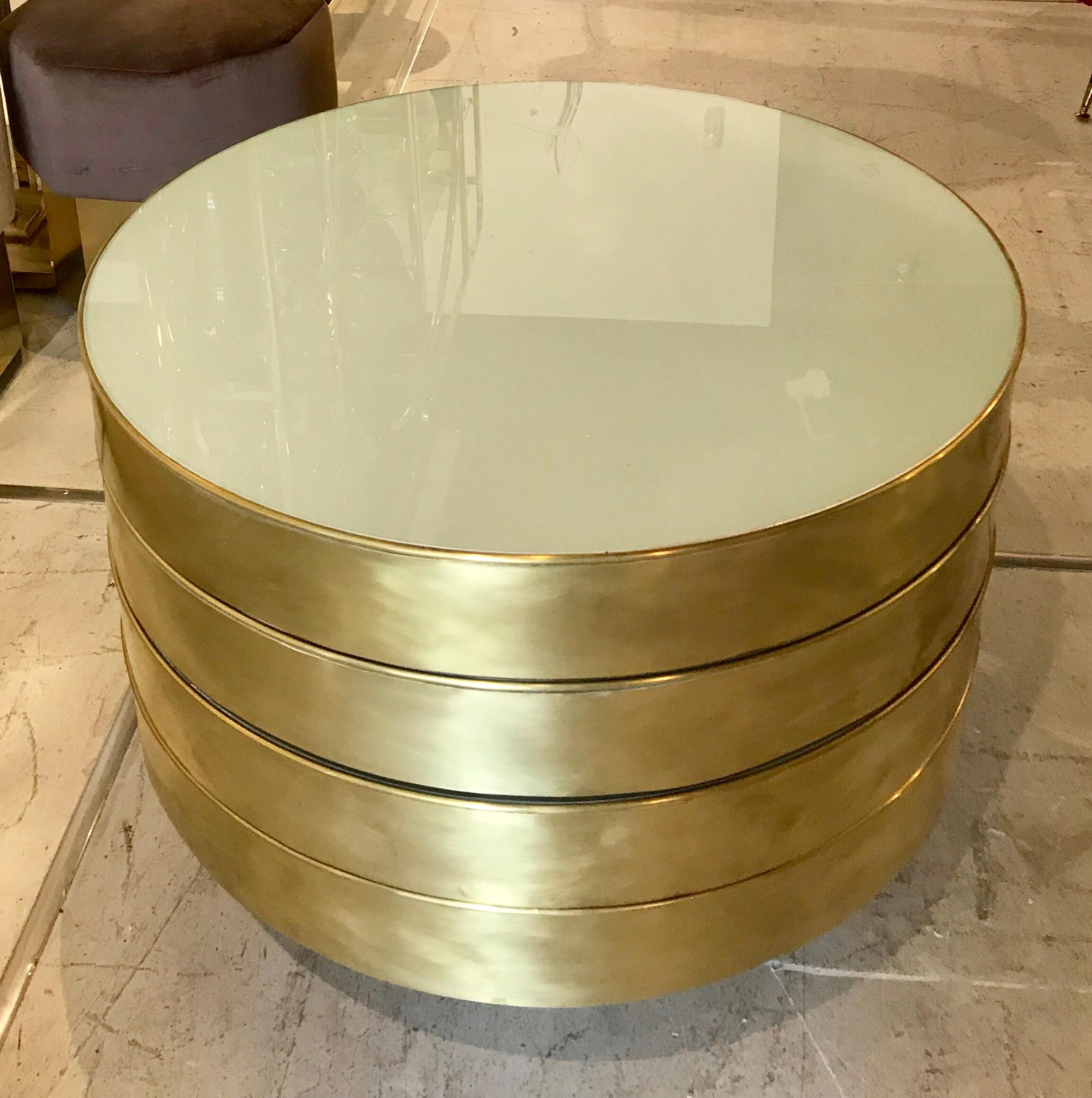 Midcentury Italian Glass and Brass Modular Cocktail Table 5