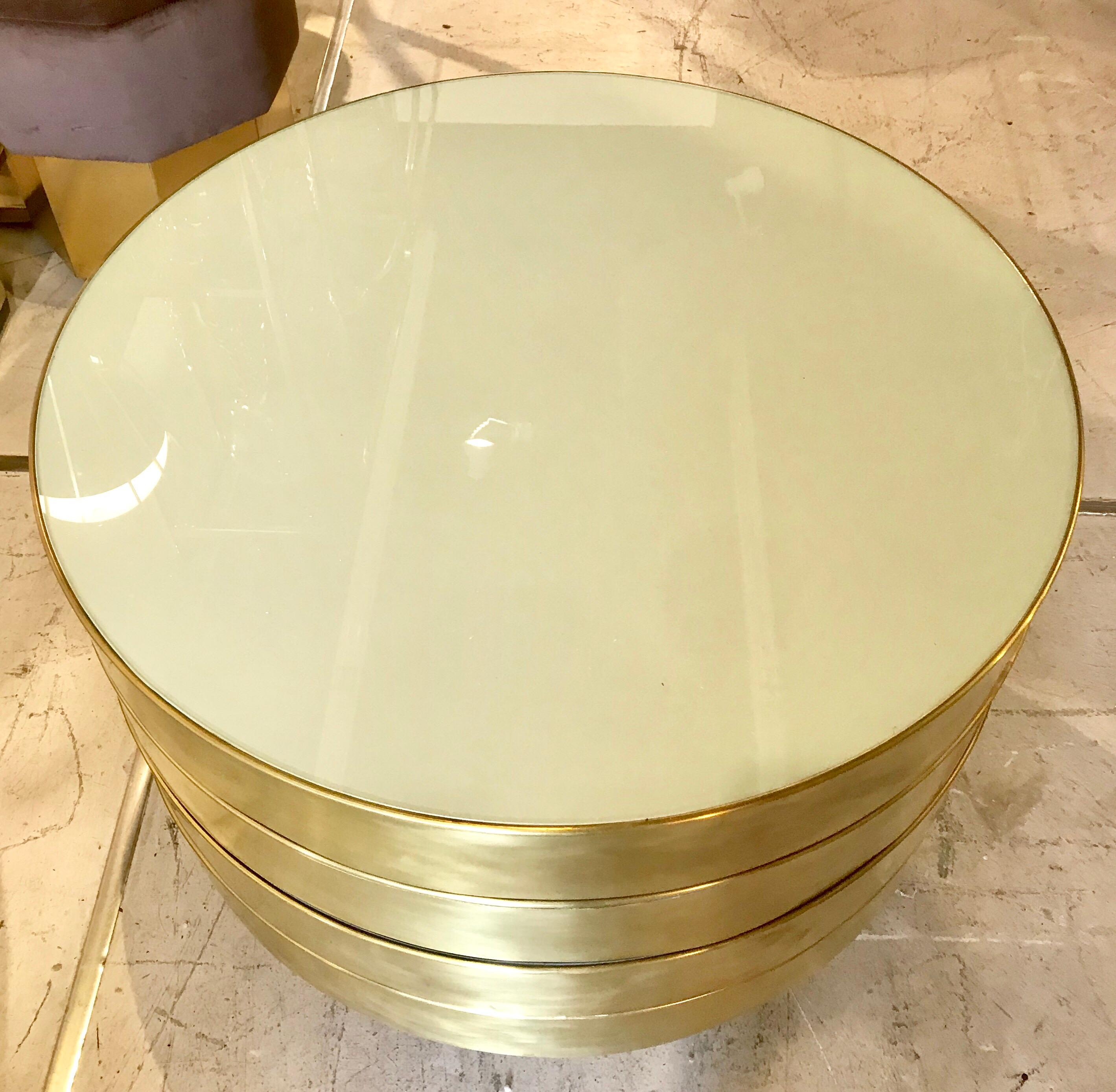 Midcentury Italian Glass and Brass Modular Cocktail Table 6