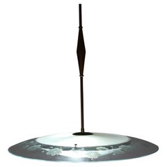 Lampadario in ottone di metà secolo di Pietro Chiesa Fontana Arte Italia 1950