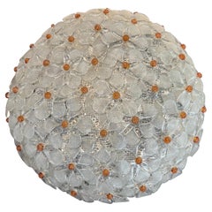 Italienische Glasblumenhalterung aus der Jahrhundertmitte