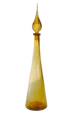 Bottiglia Genio in vetro di Empoli, metà del secolo scorso