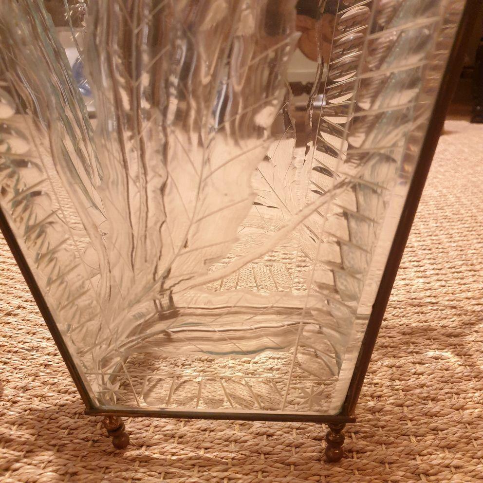 Farol de cristal italiano de mediados de siglo mediados del siglo XX en venta
