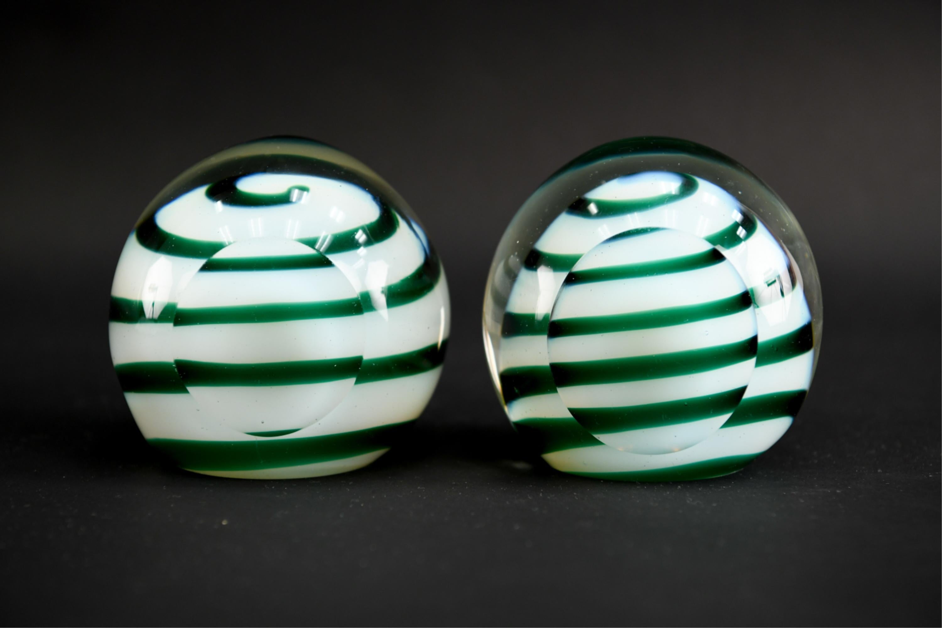Midcentury Italian Glass Swirl Bookends 4