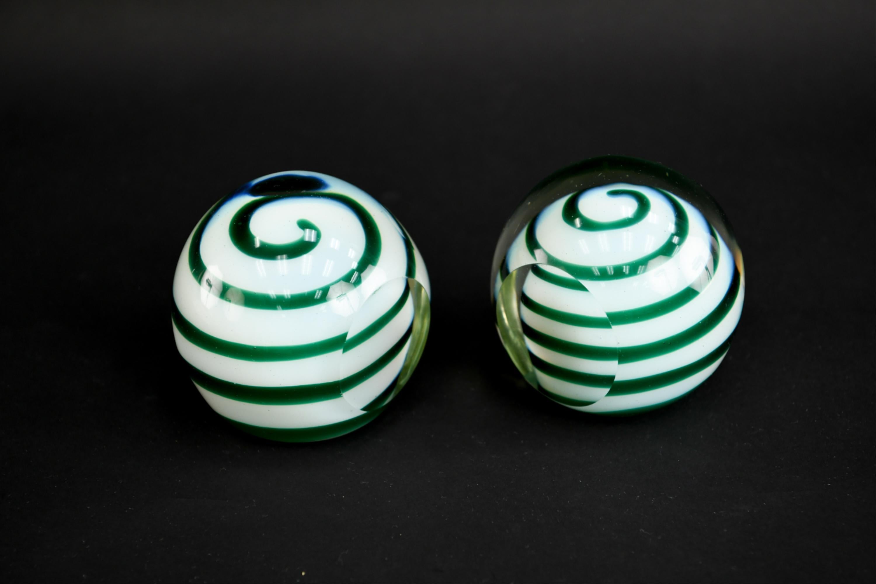 Mid-Century Modern Midcentury Italian Glass Swirl Bookends
