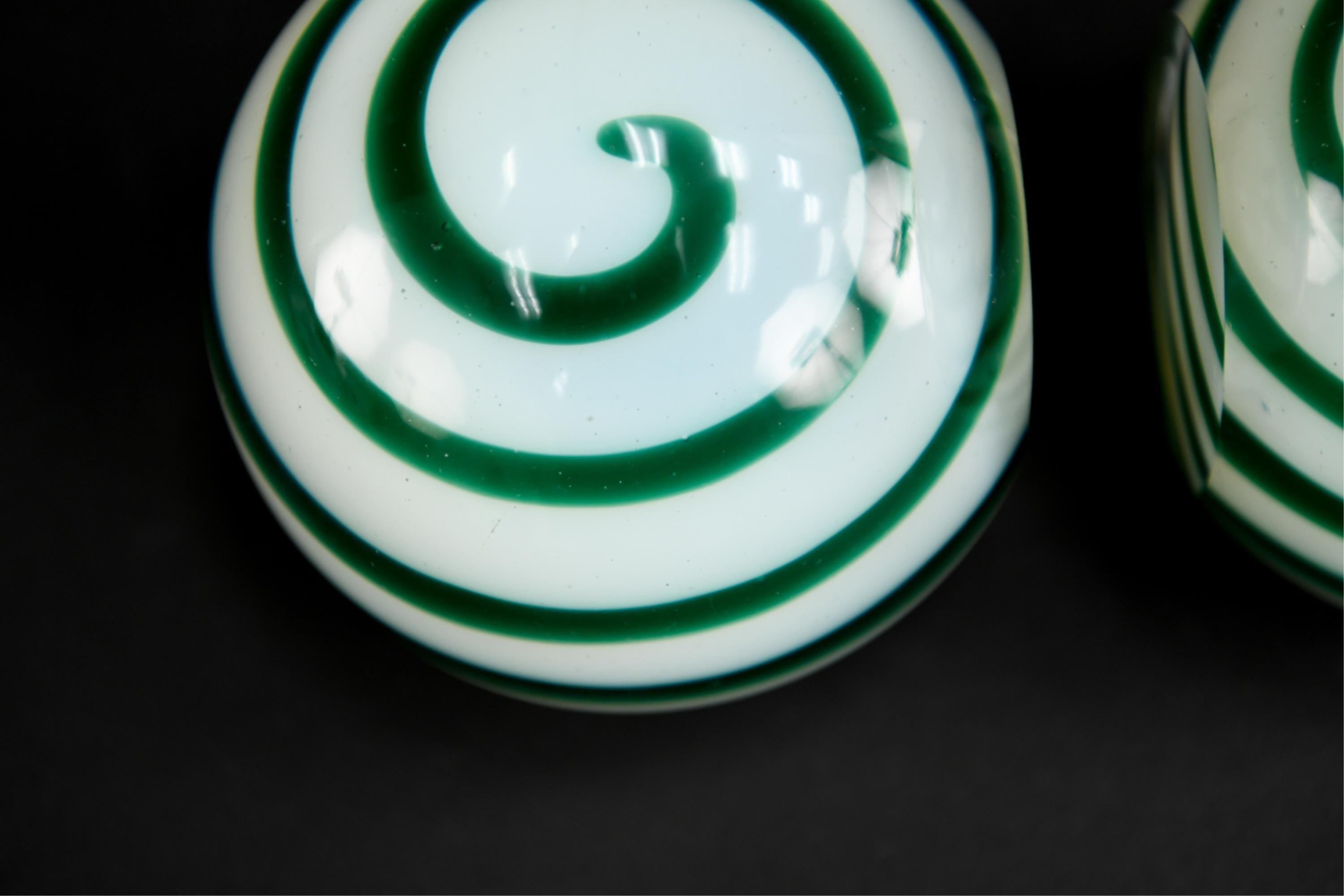 Art Glass Midcentury Italian Glass Swirl Bookends