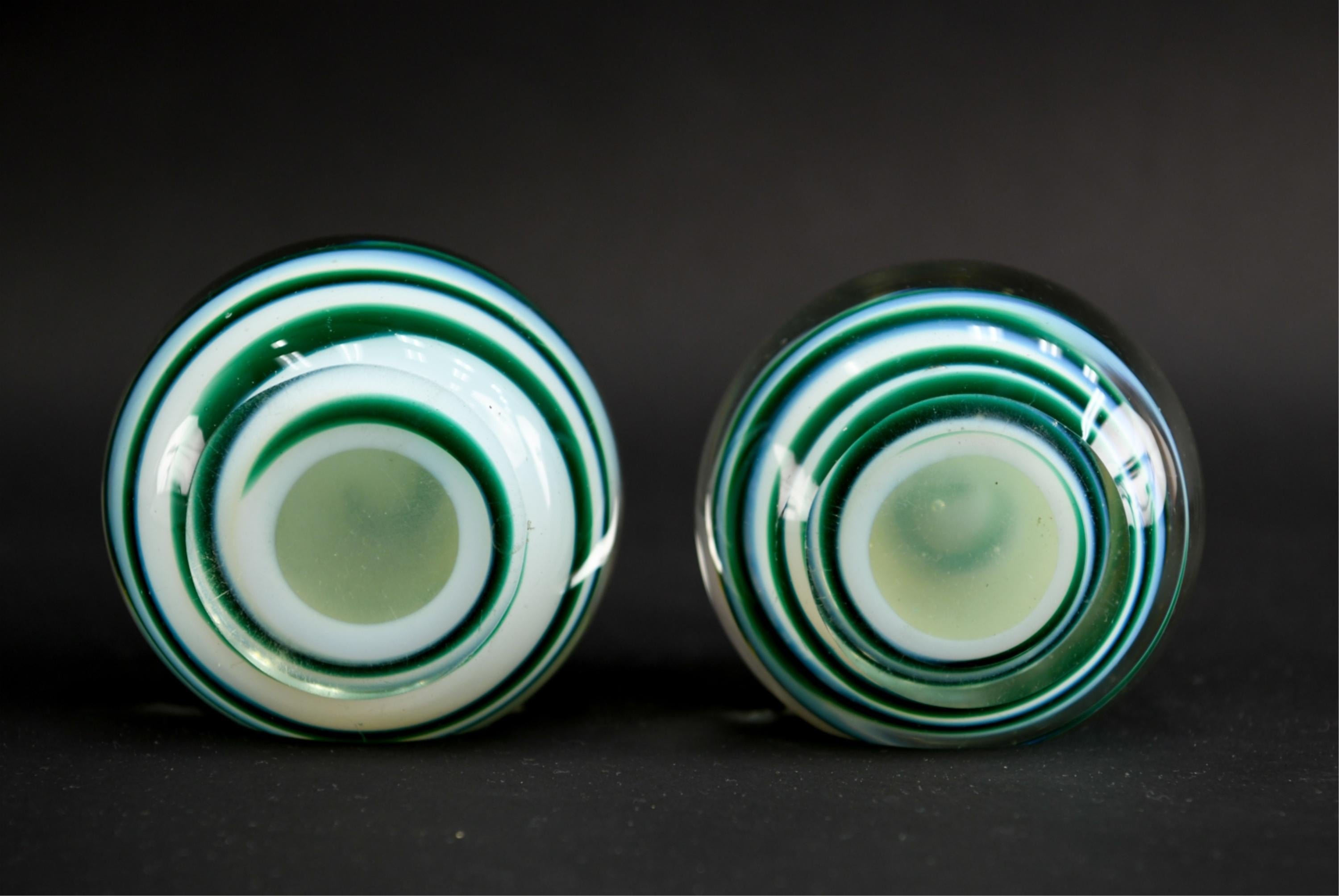 Midcentury Italian Glass Swirl Bookends 2
