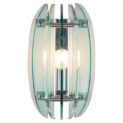 Mid-Century Italian Glass Wall Light by Veca, Pale Green, 1970s