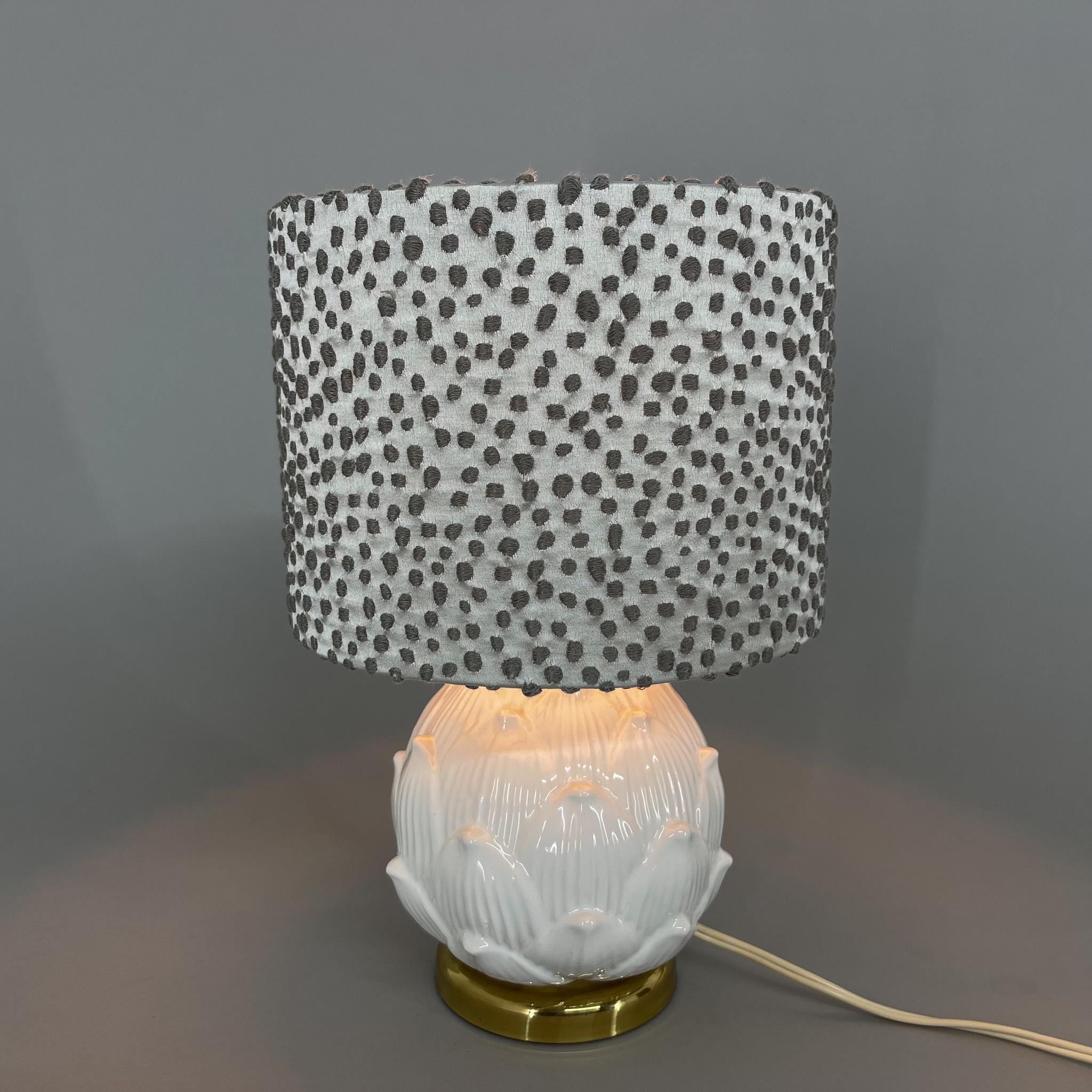 Late 20th Century Mid-century Italian Glazed Ceramic Artichoke Table Lamp