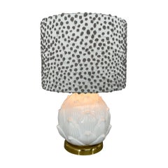 Mid-century Italian Glazed Ceramic Artichoke Table Lamp