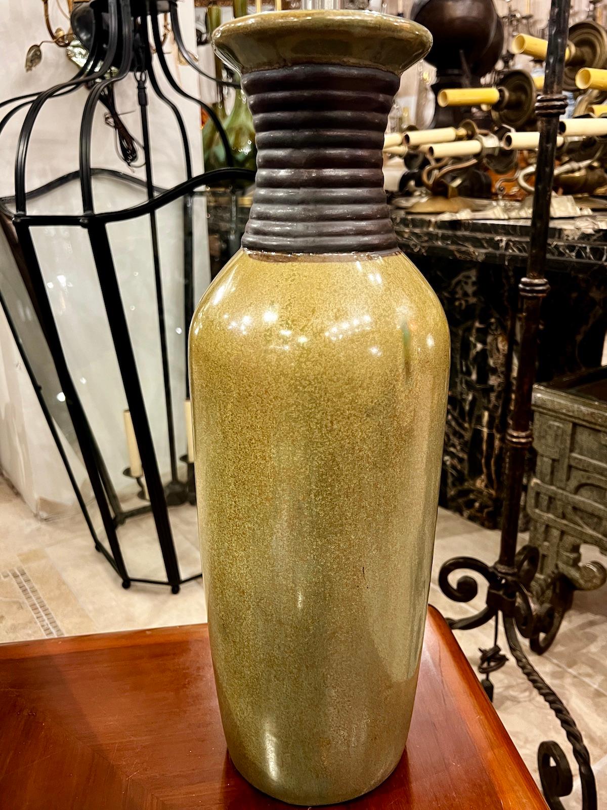 Mid-20th Century Mid Century Italian Glazed Ceramic Lamp For Sale