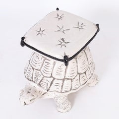 Mid-Century Italian Glazed Earthenware Turtle Garden Seat