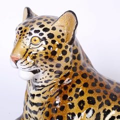 Midcentury Italian Glazed Terra Cotta Leopard