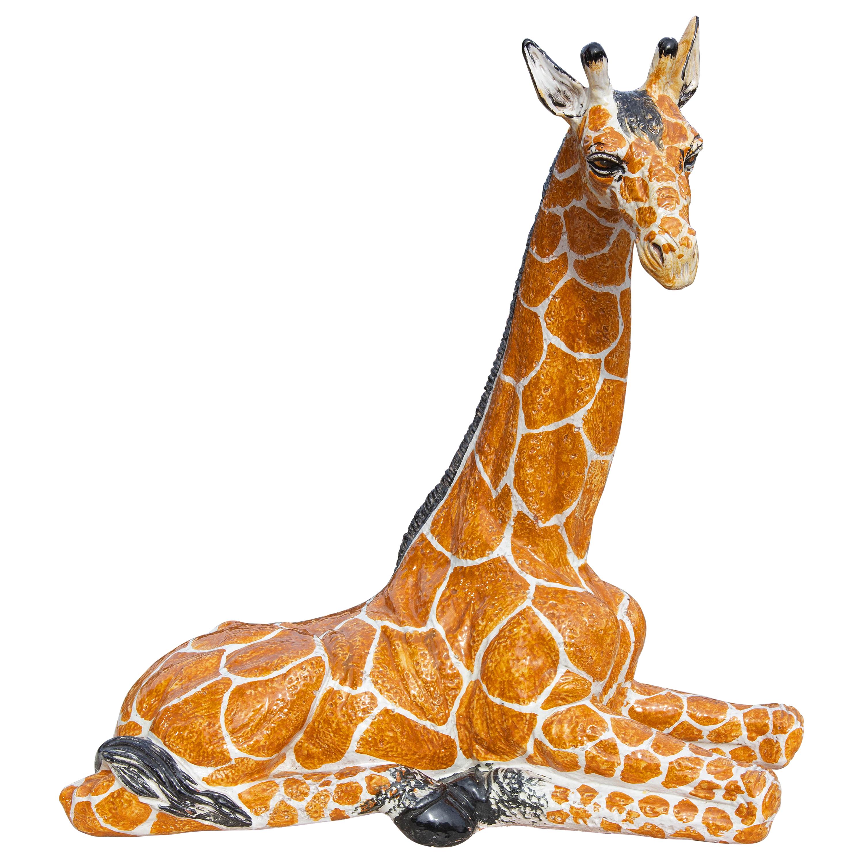 Mid Century Italian Glazed Terracotta Giraffe