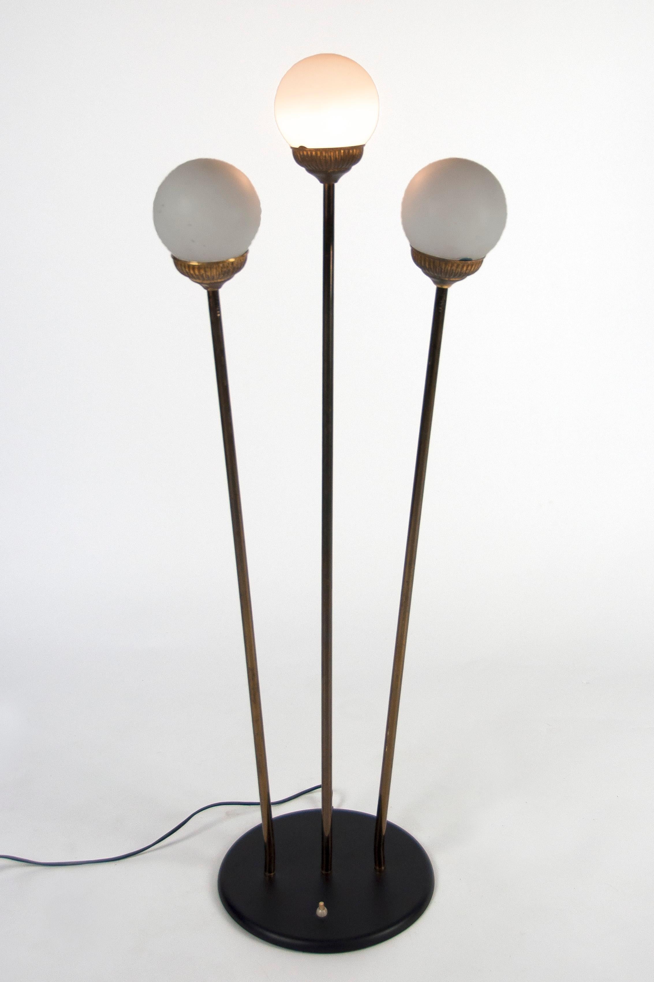 Mid-20th Century Mid-Century Italian Globe Floor Lamp from Stilnovo, 1950s For Sale