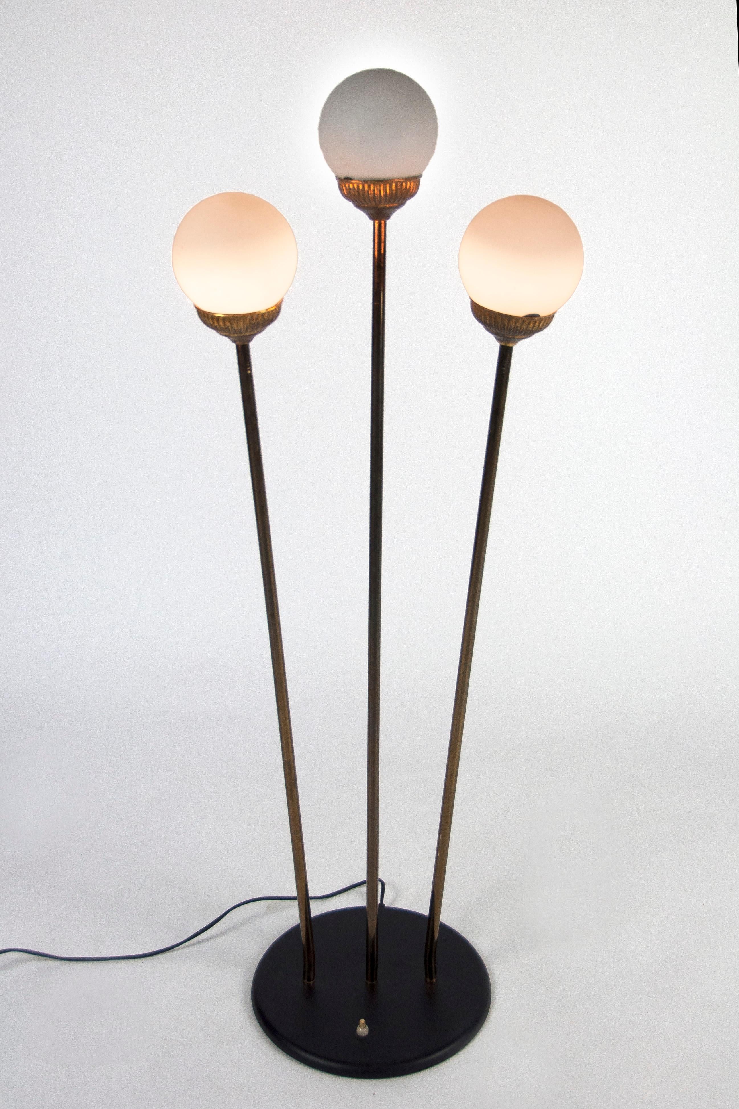 Metal Mid-Century Italian Globe Floor Lamp from Stilnovo, 1950s For Sale