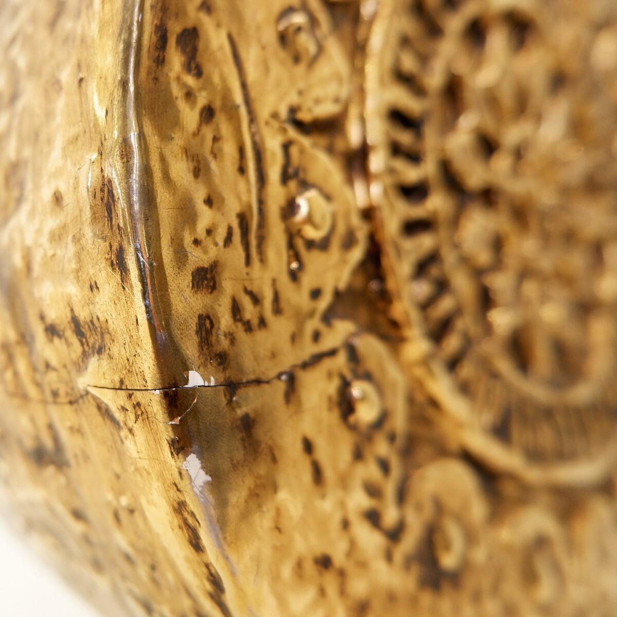 Mid-Century Italian Gold ceramic Table Lamp - 1970s For Sale 5