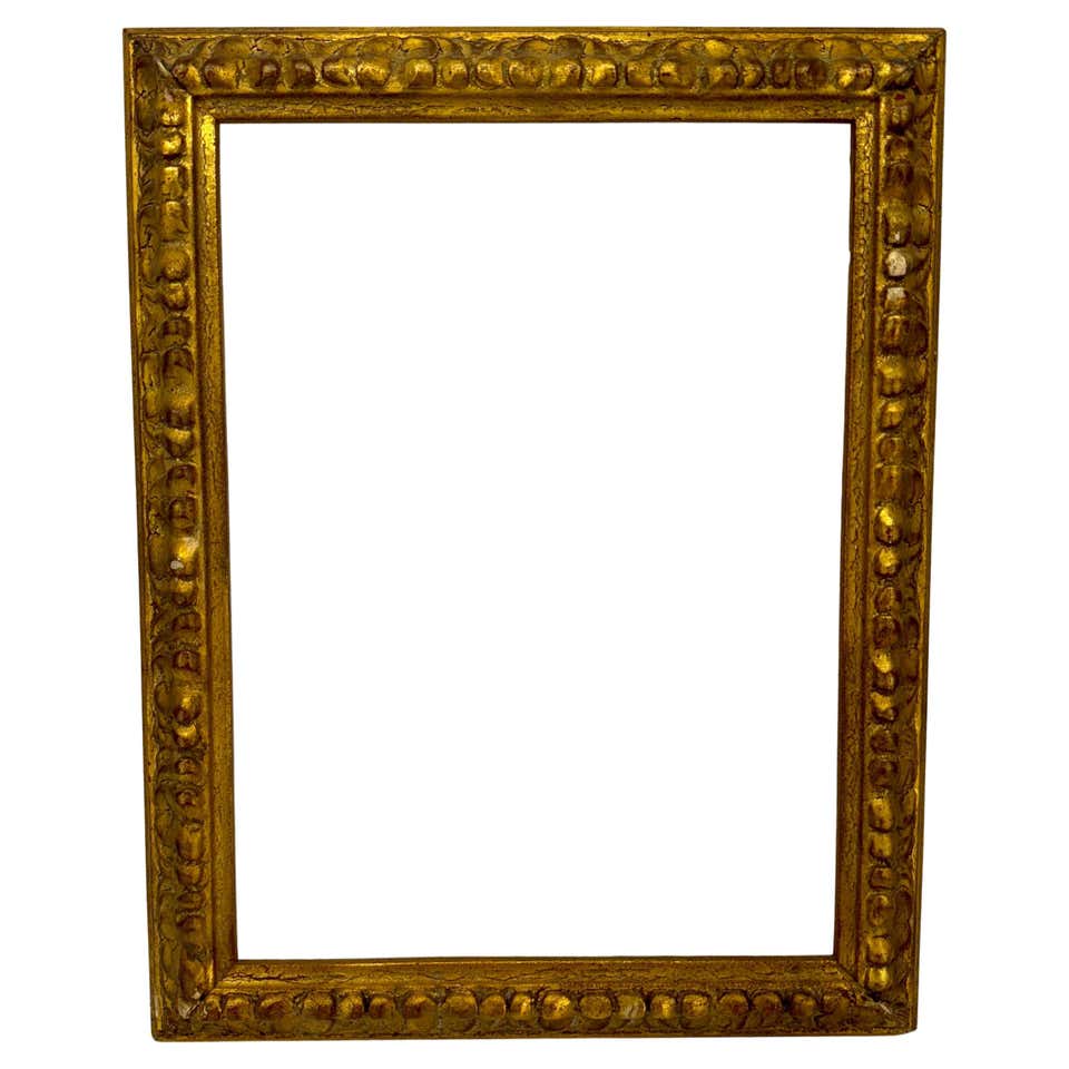 Large Rectangular French Painted Wood Gilt Art Frame For Sale at 1stDibs