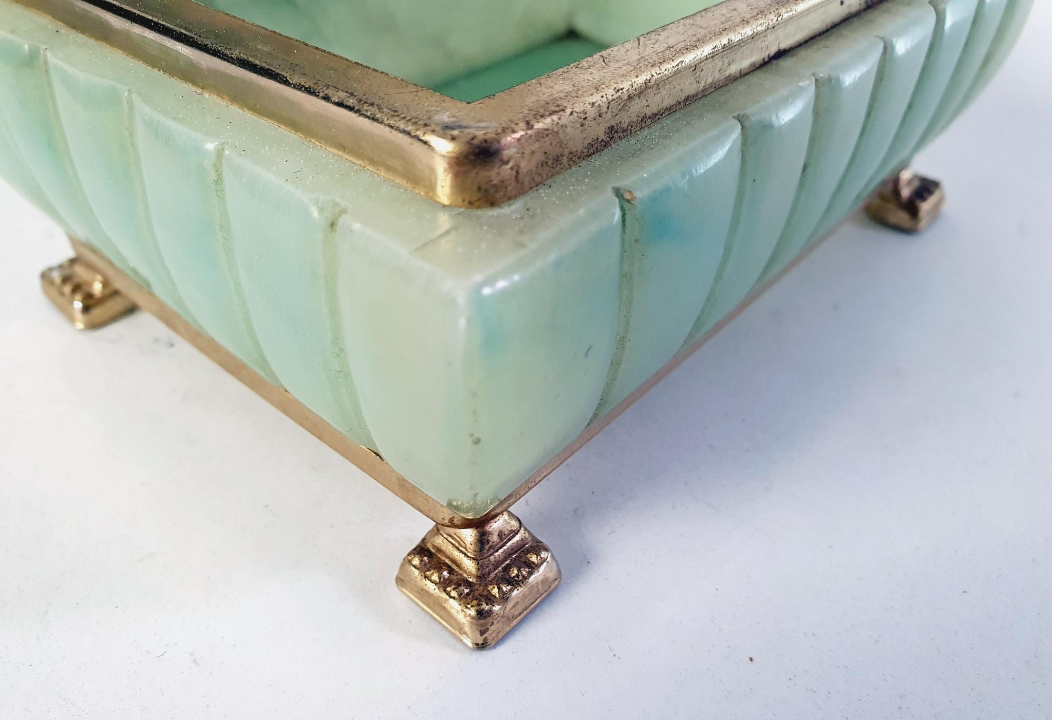20th Century Mid Century Italian Green Alabaster Marble Box