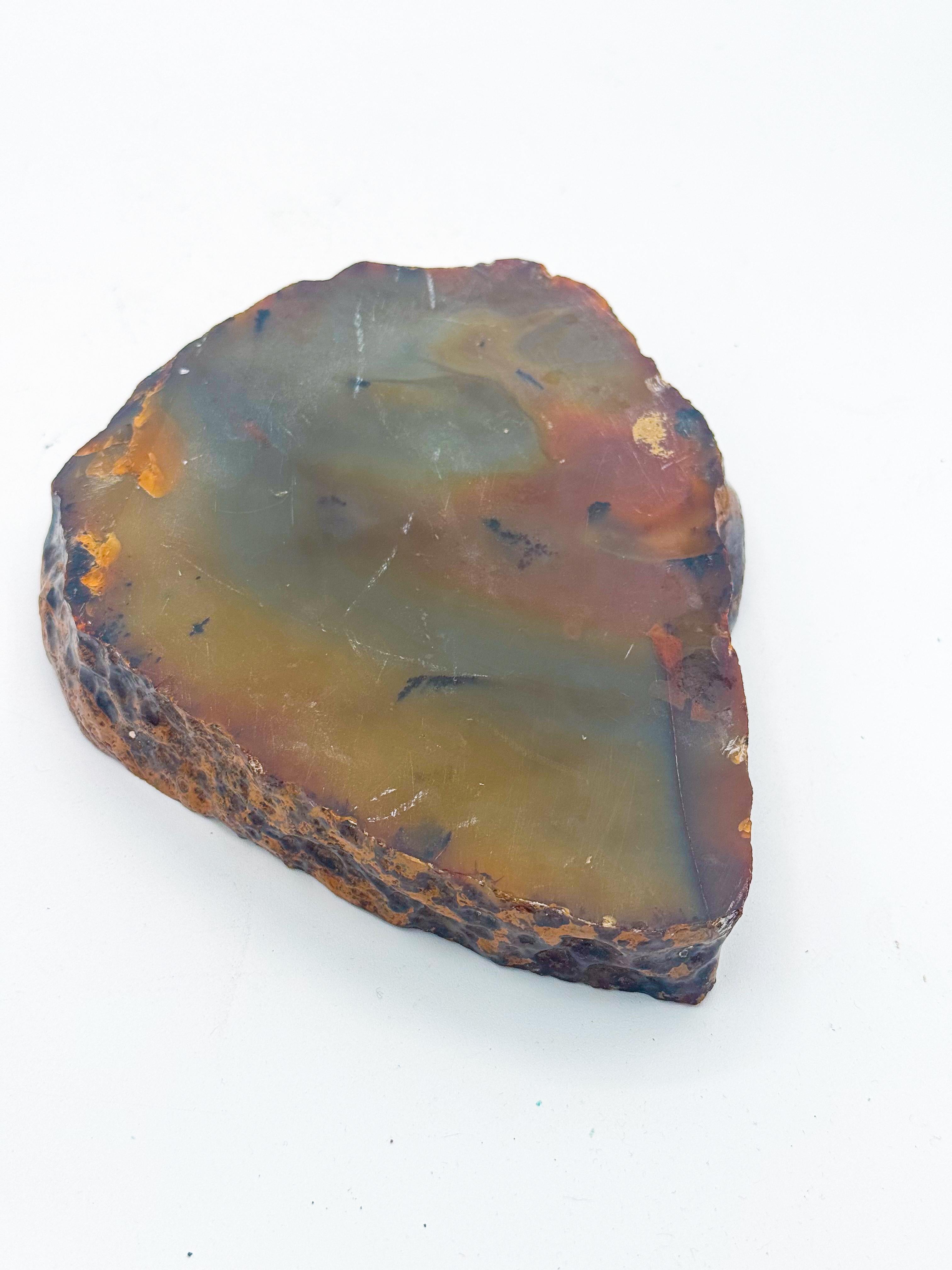 Cendrier ou Vide-Poche italien du milieu du siècle en agate verte et brune, années 1950 en vente 1