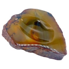 Mid-Century Italian Green and Brown Agate Ashtray or Vide-Poche, 1950s