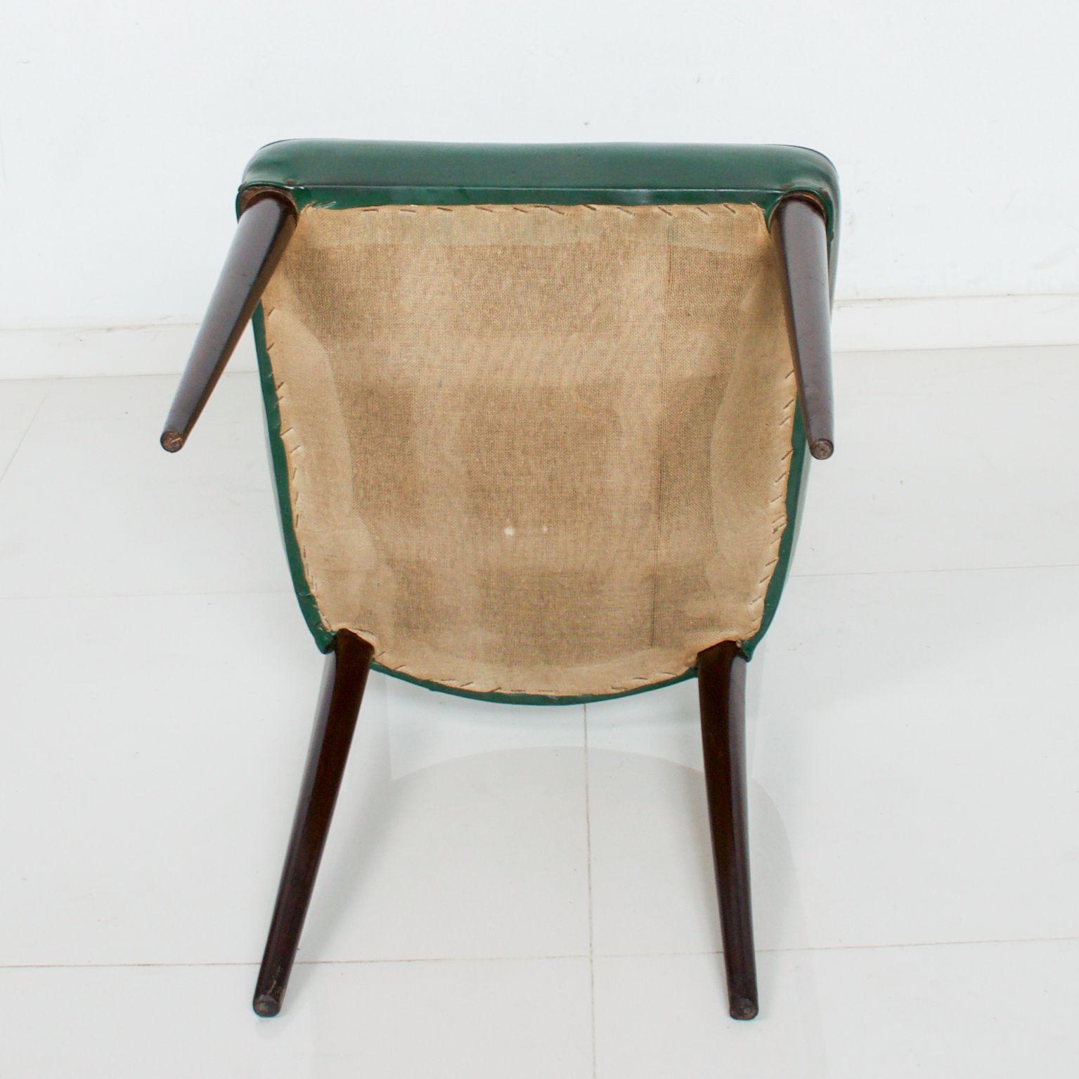 Midcentury Italy in the Style of Ico Parisi Set of 6 Green Dining Chairs  3