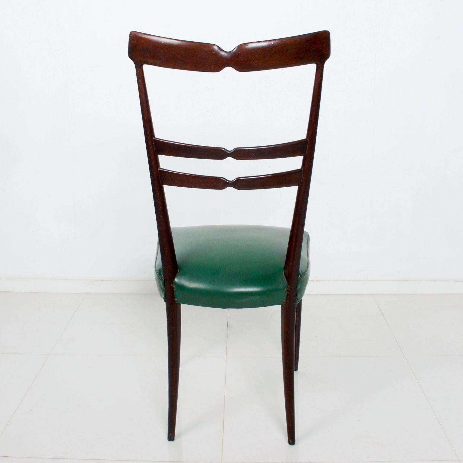 Mid-20th Century Midcentury Italy in the Style of Ico Parisi Set of 6 Green Dining Chairs 
