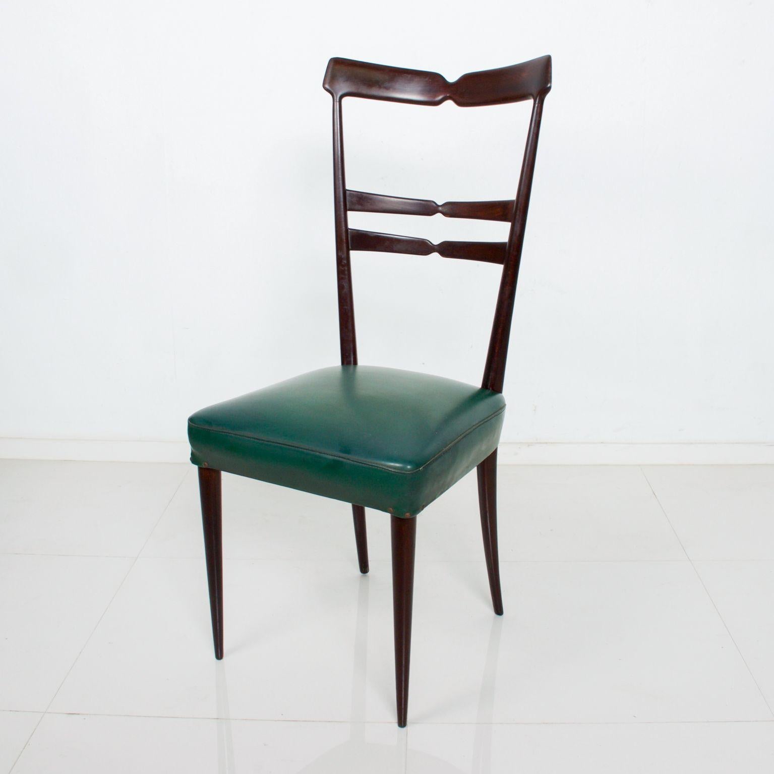 Midcentury Italy in the Style of Ico Parisi Set of 6 Green Dining Chairs  2