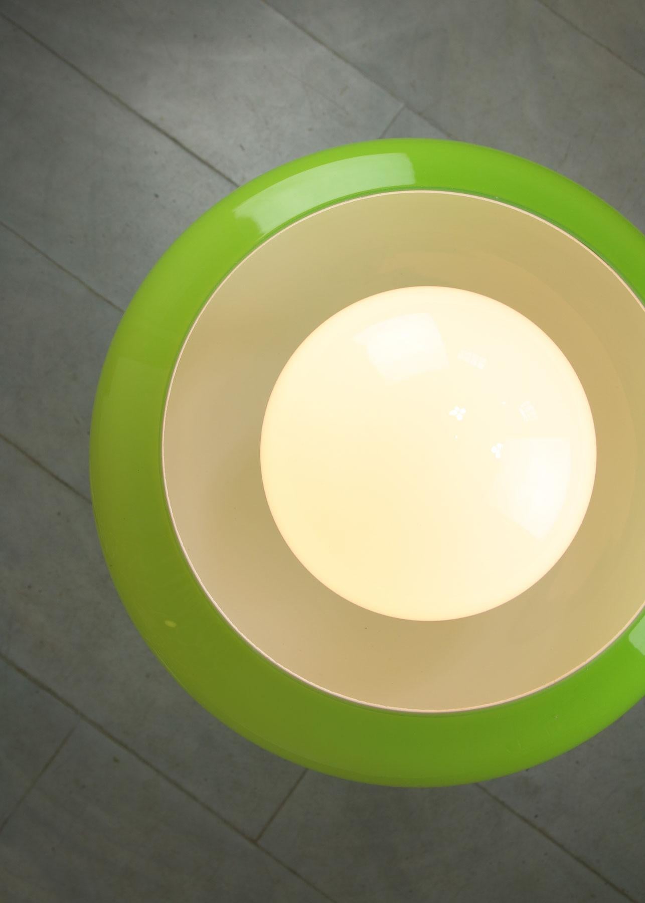 Mid-20th Century Mid-Century Italian Green Glass Floor Lamp For Sale