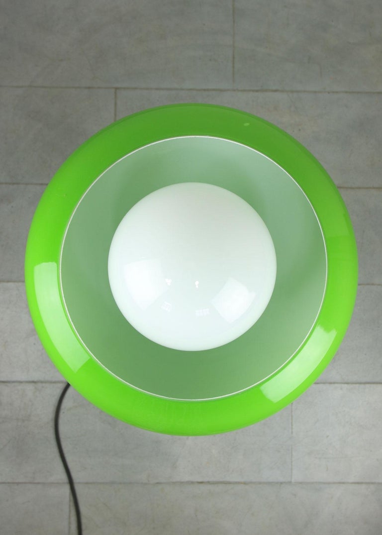 MidCentury Italian Green Glass Floor Lamp For Sale at 1stDibs