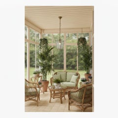 Mid century Italian green glass lantern