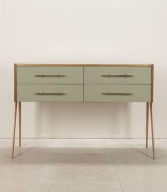 Mid-Century Italian Green Glass Sideboard or Commode