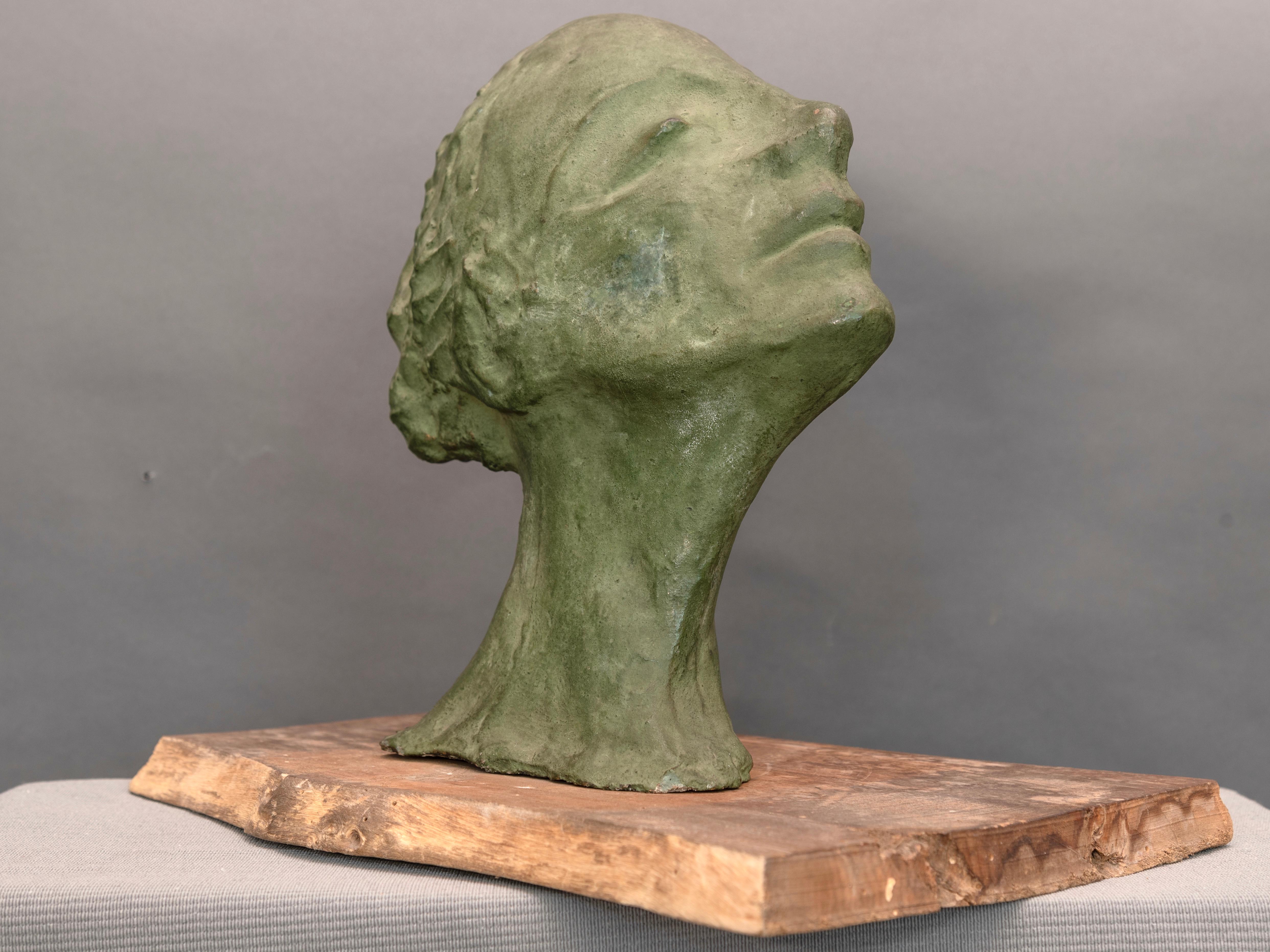 Mid-Century Modern Modern Italian Green Ida Fuà Plaster Sculpture