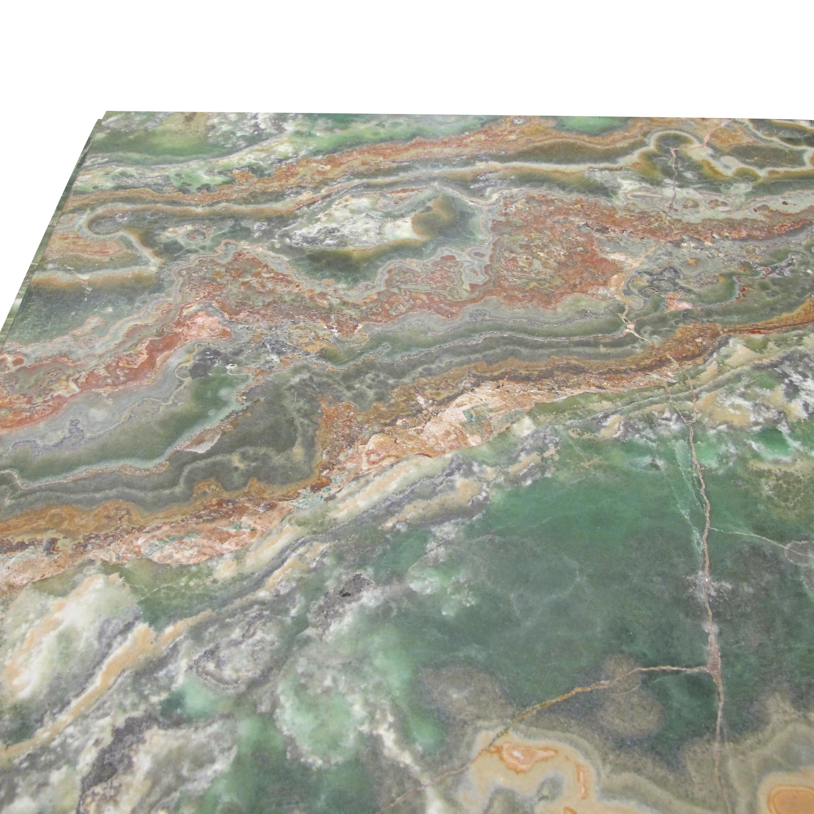 Table italienne du milieu du siècle en marbre vert avec base Mable entrecroisée en vente 4