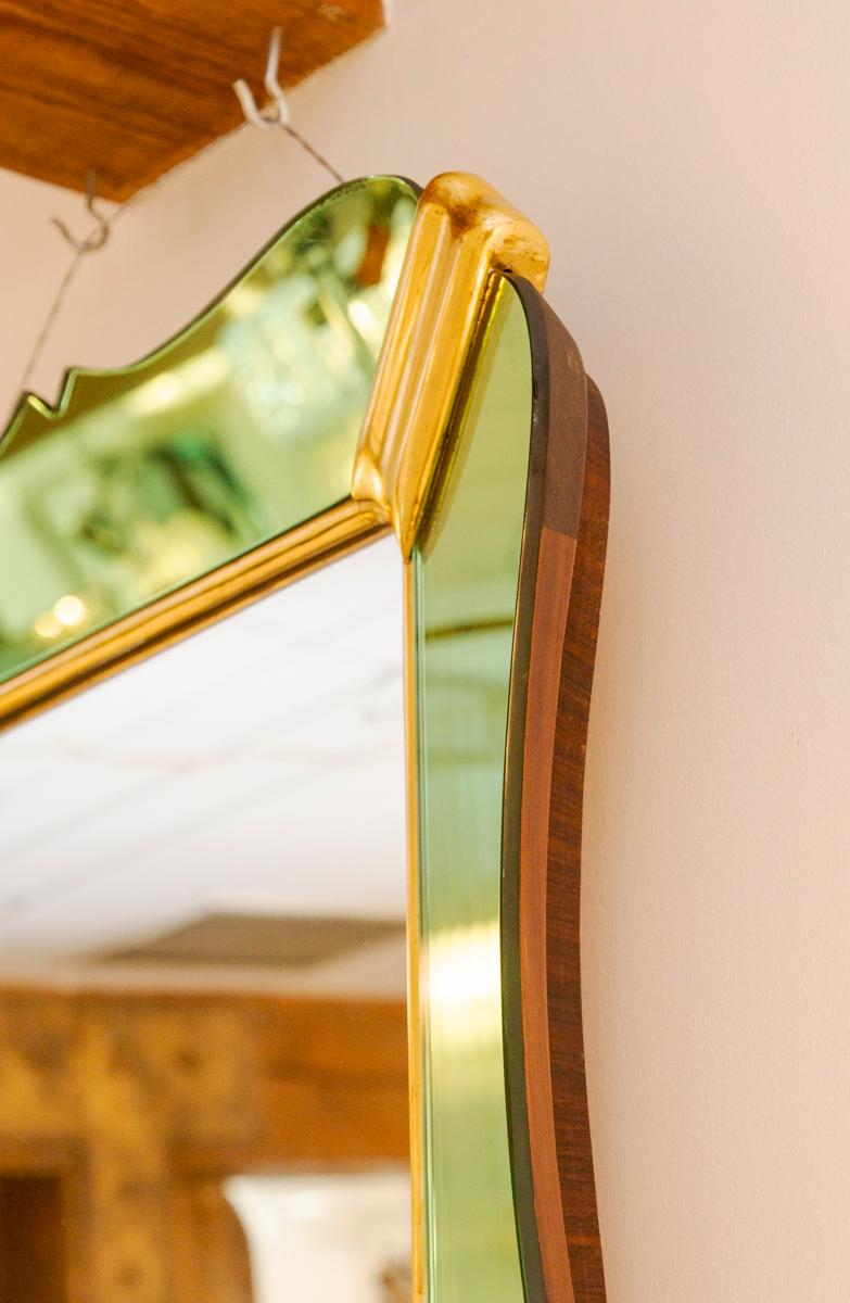 Miroir conique vert mi-siècle italien par Luigi Fontana Bon état - En vente à Westport, CT