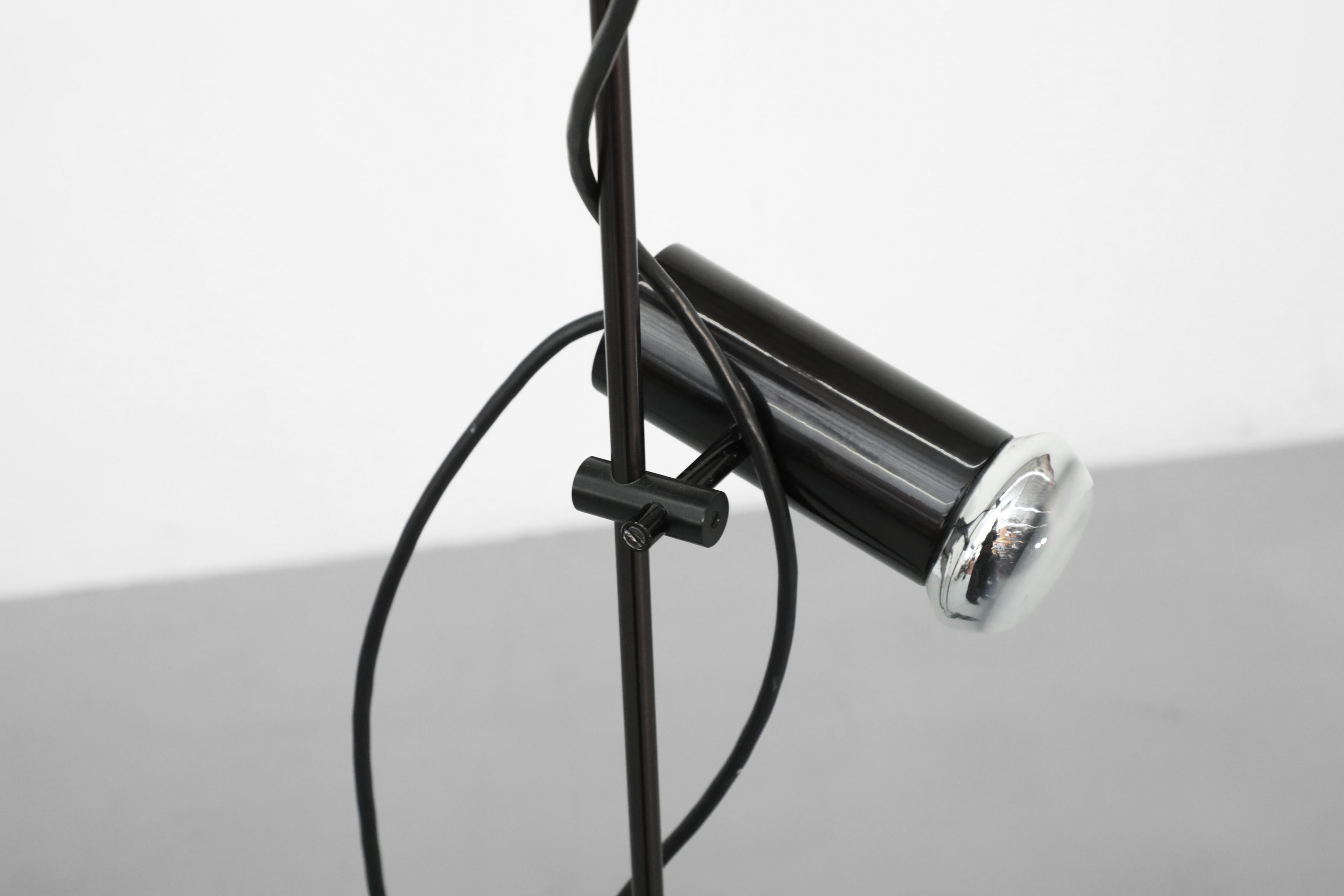 Mid-Century Italian Guzzini Style Black Floor Lamp with Adjustable Double Spots 11