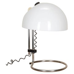 Mid-Century Italian Guzzini White Dome Desk Lamp