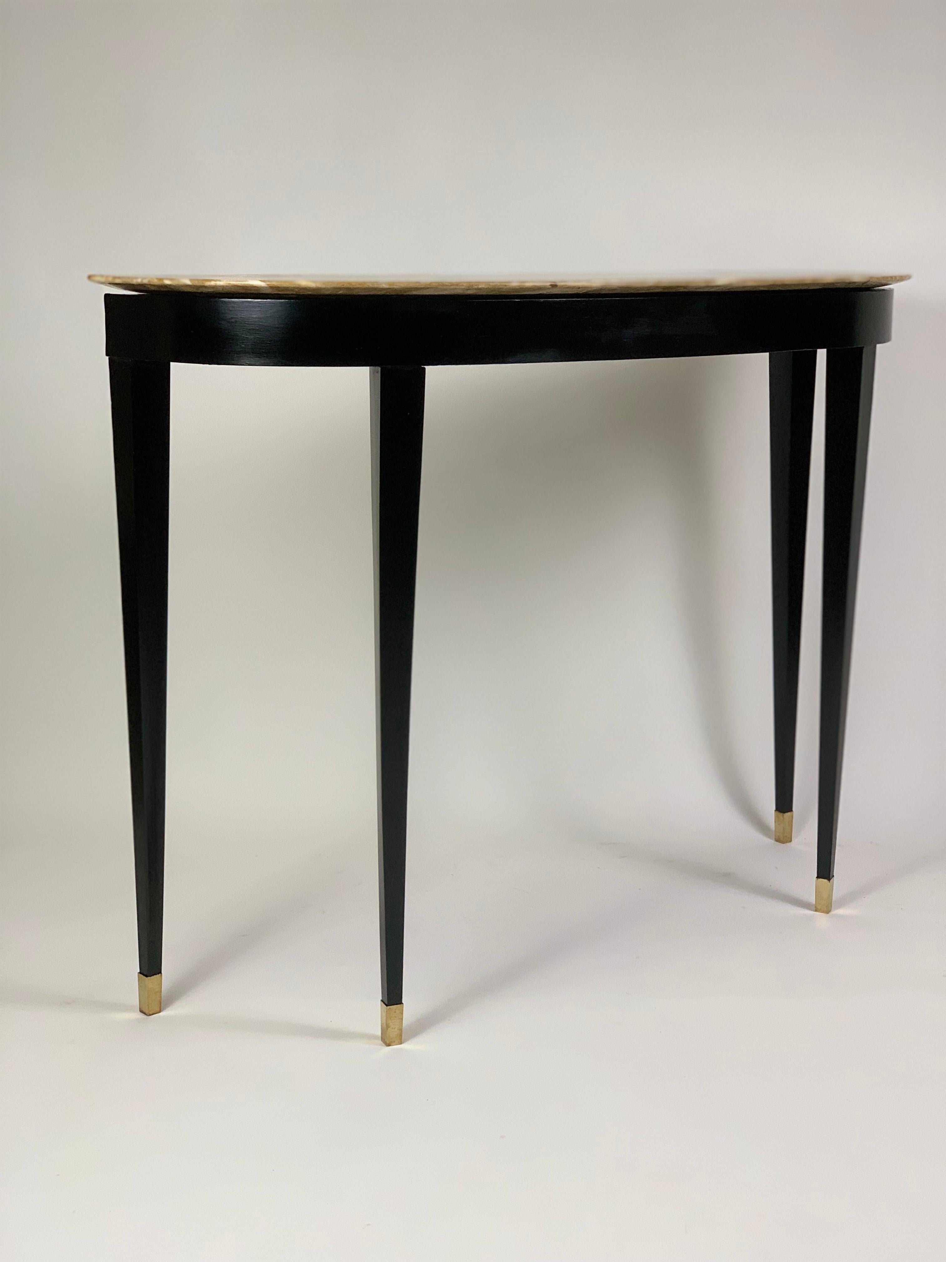 half moon console table marble top