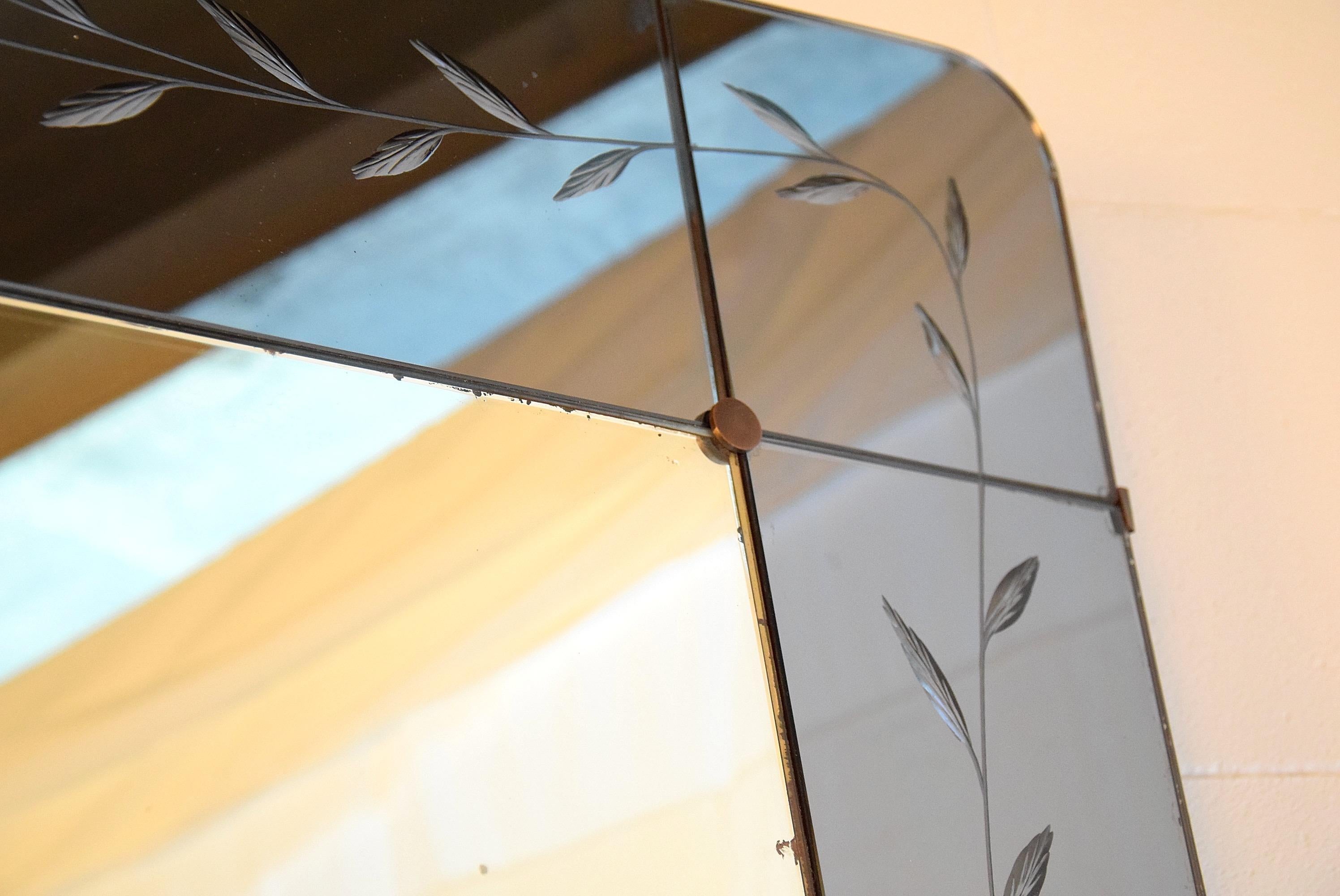 Miroir d'entrée italien du milieu du siècle, modèle 2637, par Pier Luigi Colli pour Cristal Ar en vente 2