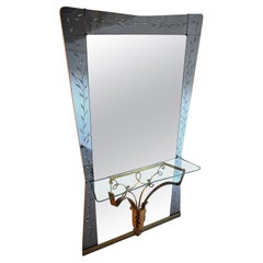 Miroir d'entrée italien du milieu du siècle, modèle 2637, par Pier Luigi Colli pour Cristal Ar