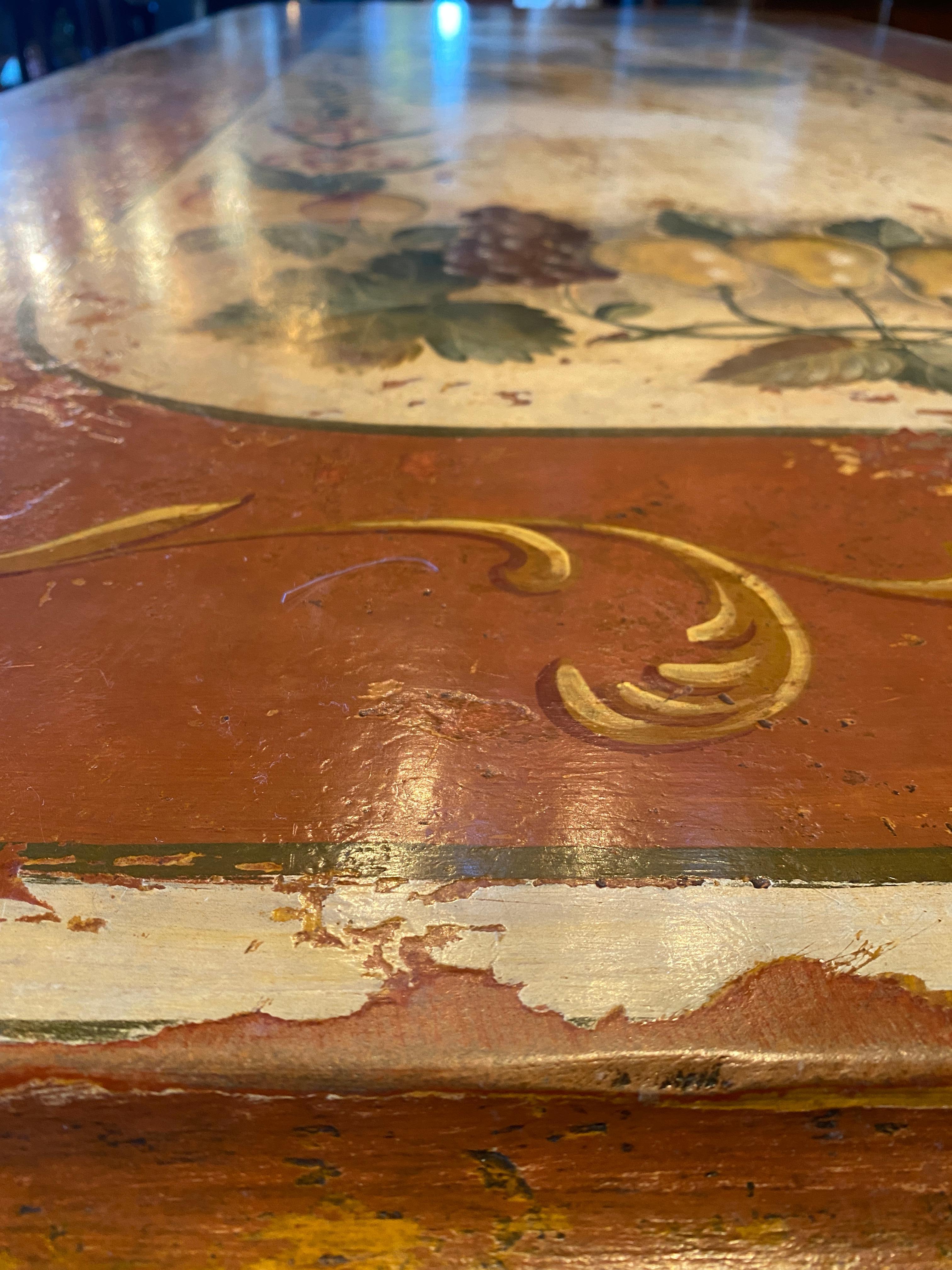 Mid-Century Italian Hand Painted Dining Table For Sale 1
