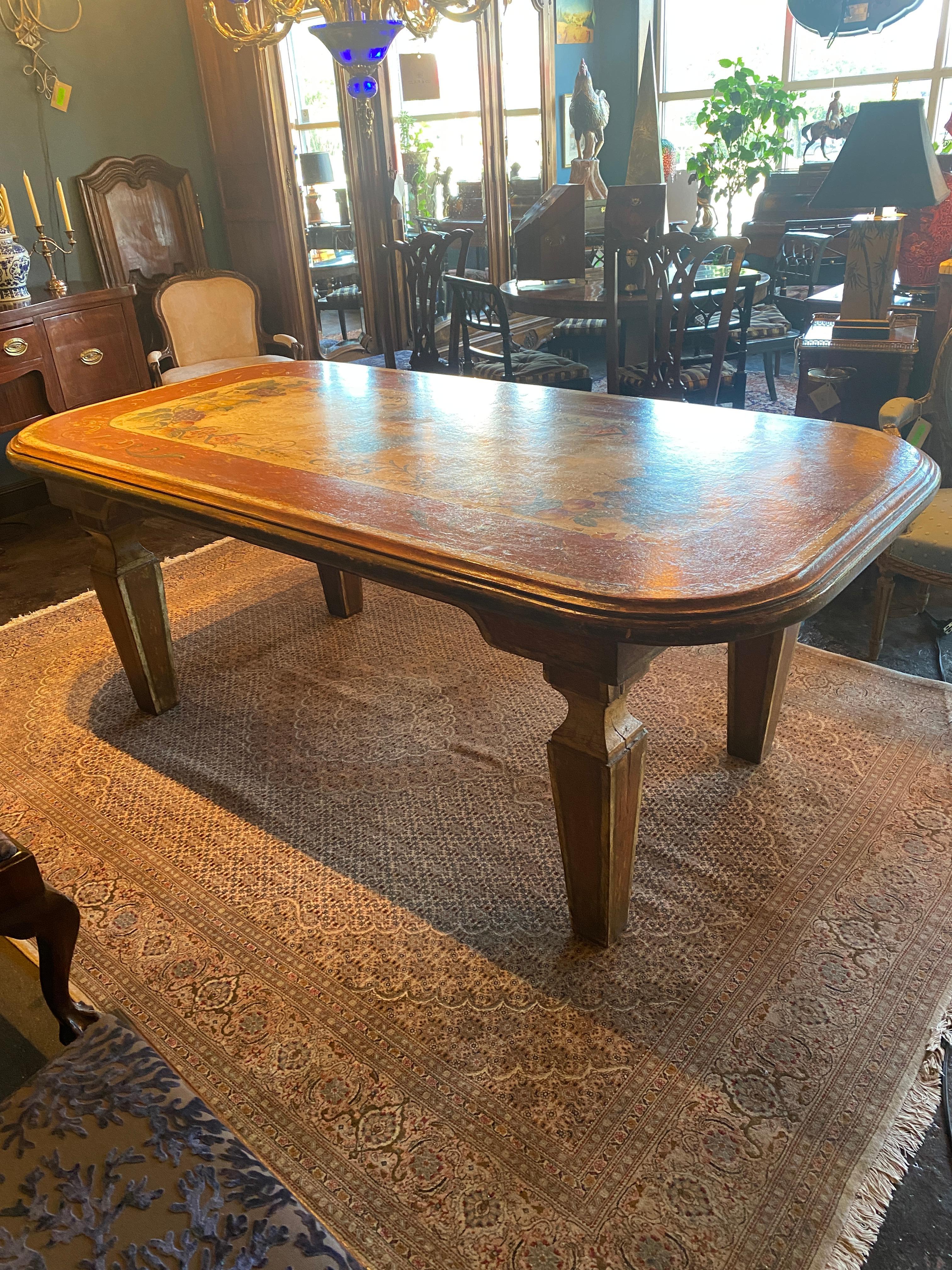 painted mahogany dining table