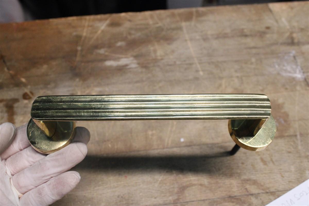 Mid-Century Italian Handles in Solid Brass Rational Minimal Design Gold For Sale 1