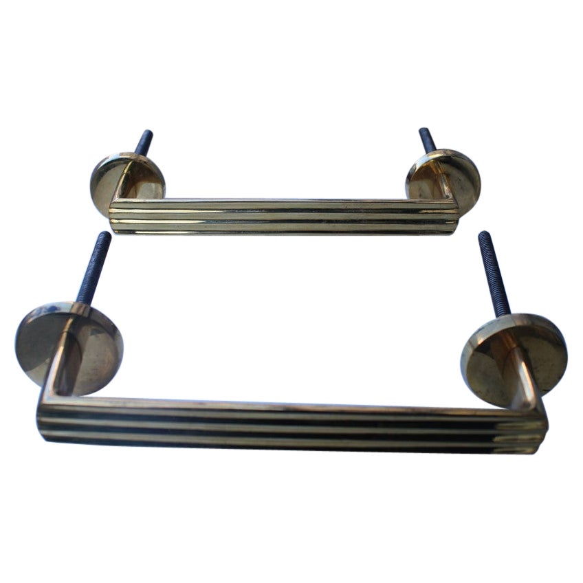 Maniglie italiane del Mid-Century in ottone massiccio Razionale Design Minimale Oro