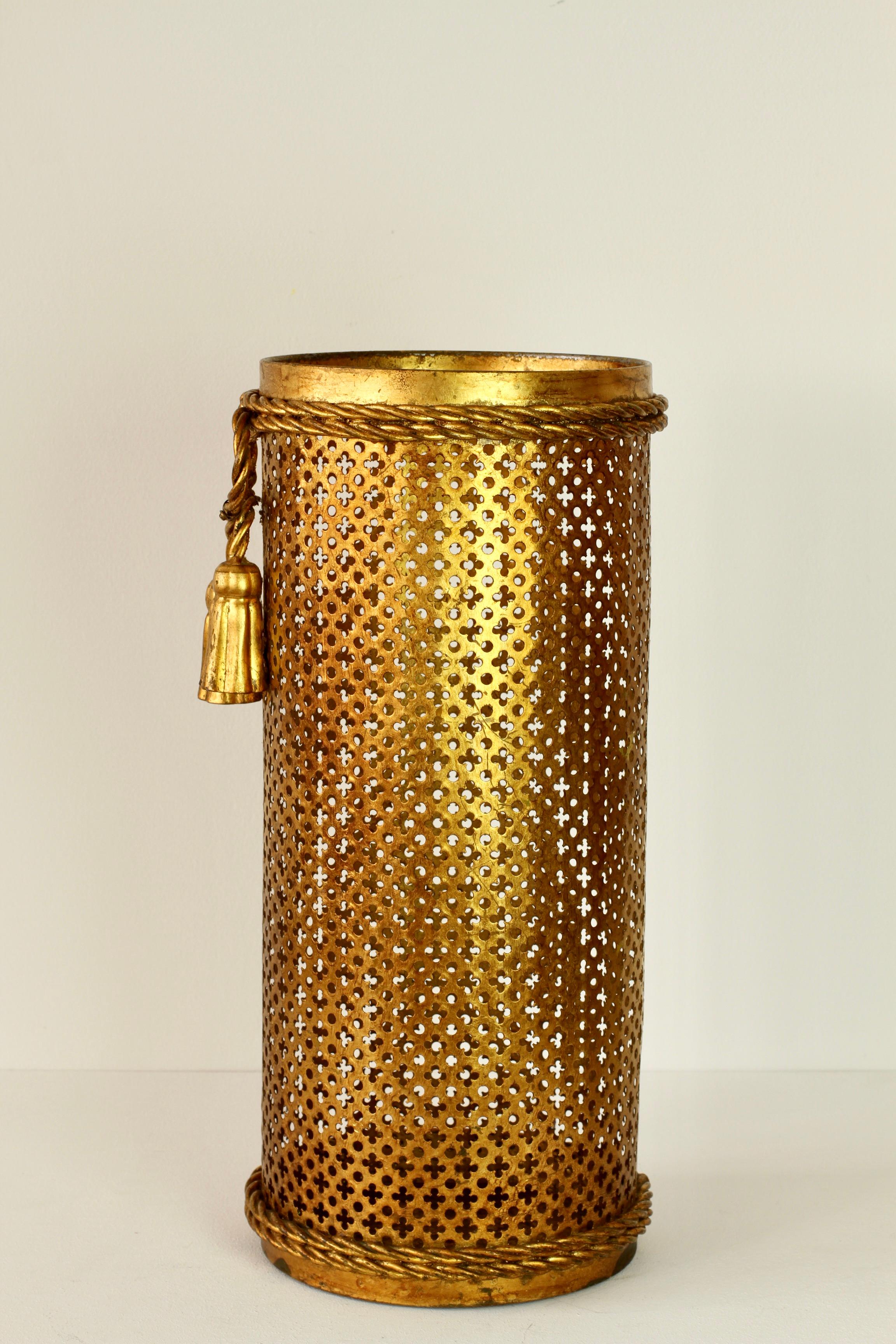 Midcentury Italian Hollywood Regency Gold Gilded Umbrella Stand or Holder, 1950s For Sale 4