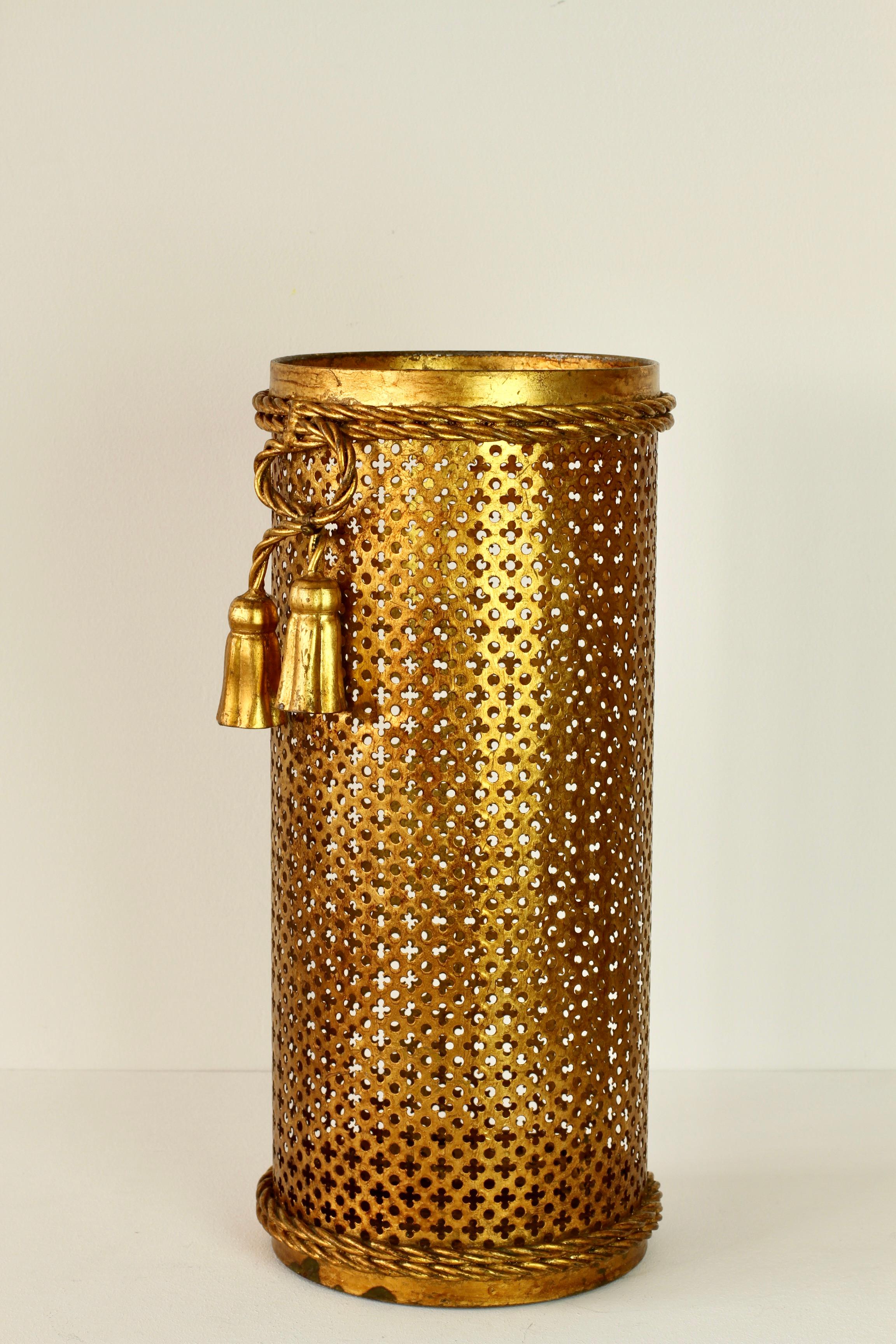 Midcentury Italian Hollywood Regency Gold Gilded Umbrella Stand or Holder, 1950s For Sale 5