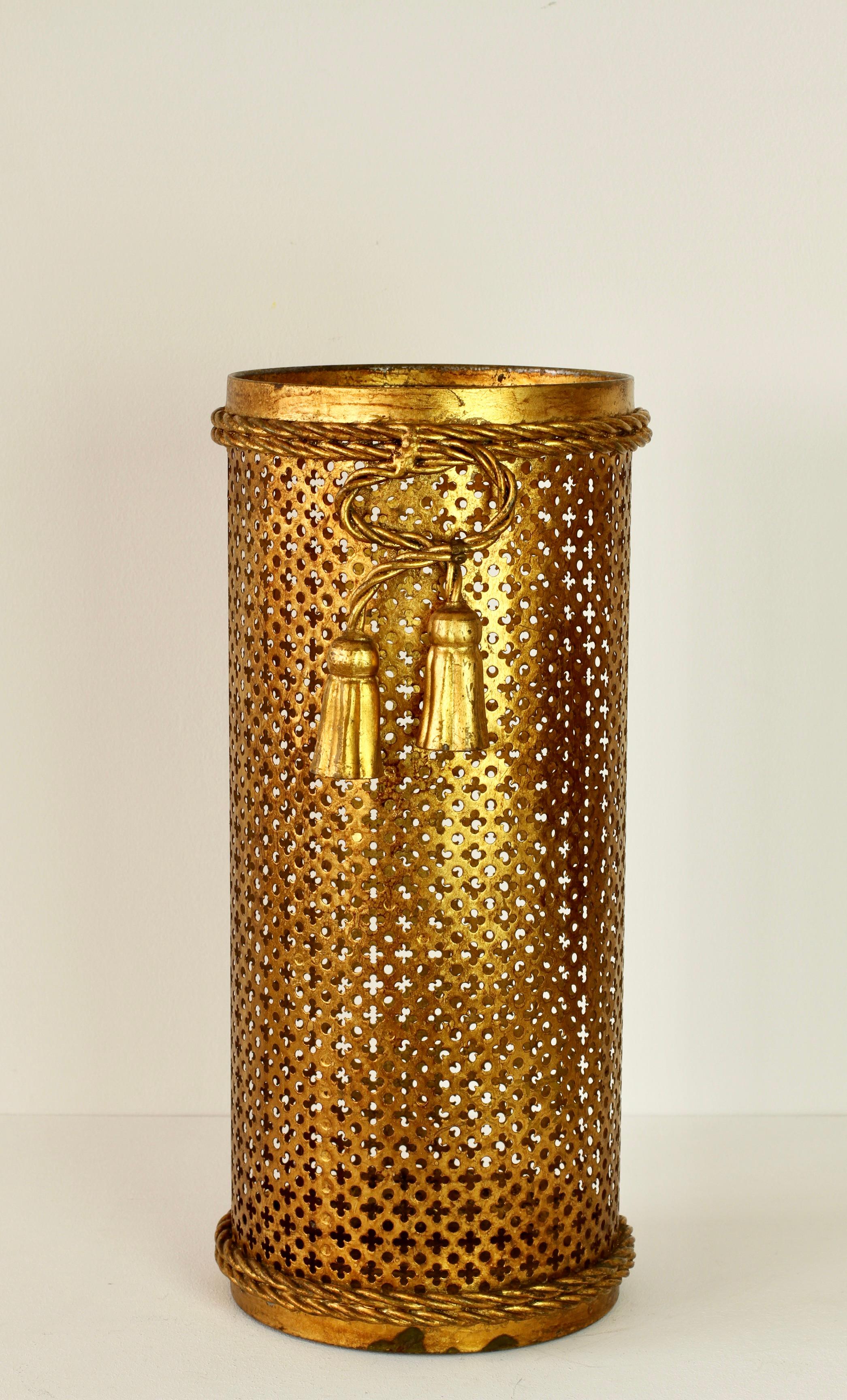 Midcentury Italian Hollywood Regency Gold Gilded Umbrella Stand or Holder, 1950s For Sale 6