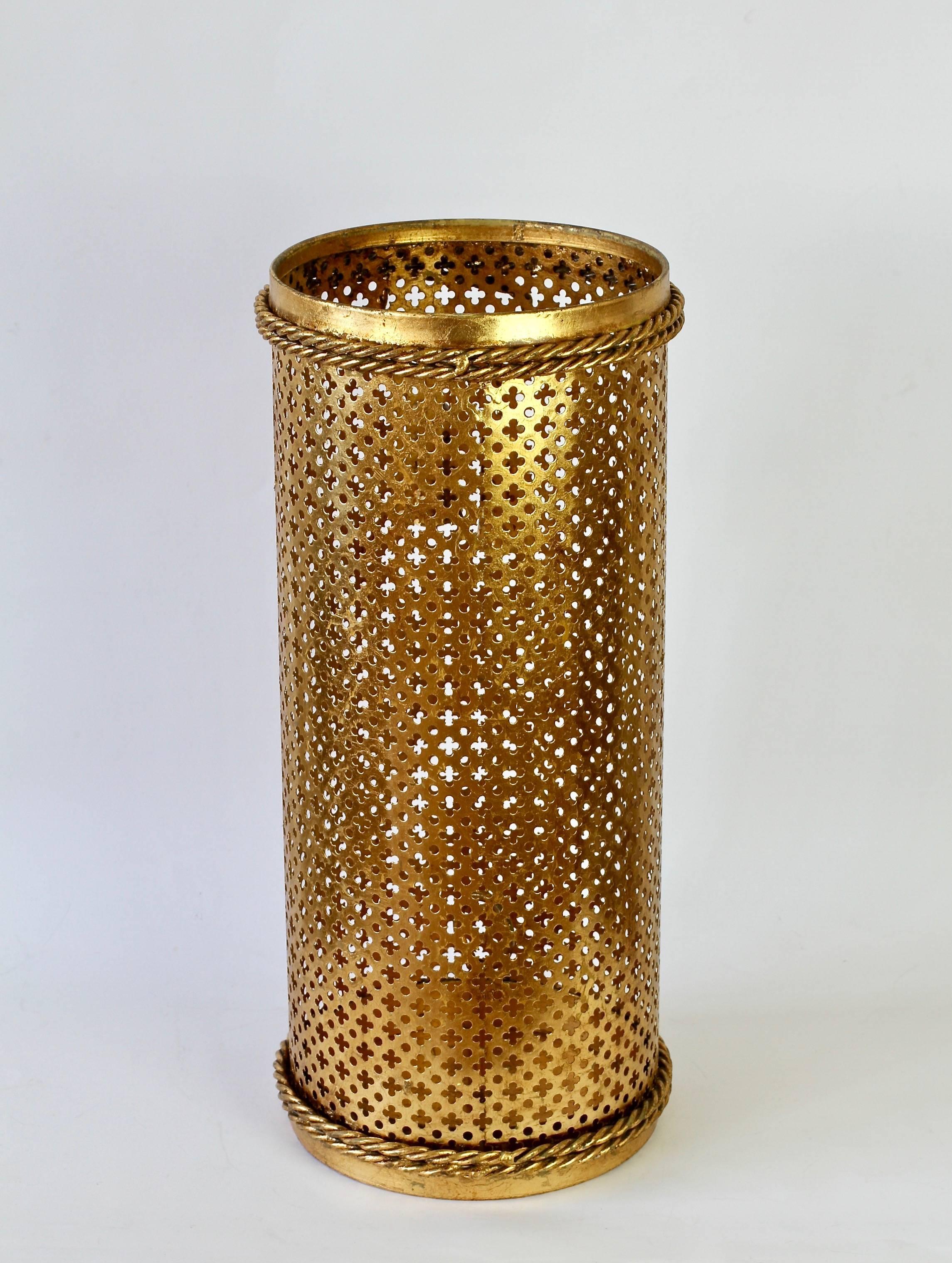 Mid-Century Italian Hollywood Regency Gold Gilded Umbrella Stand or Holder 1950s In Good Condition In Landau an der Isar, Bayern
