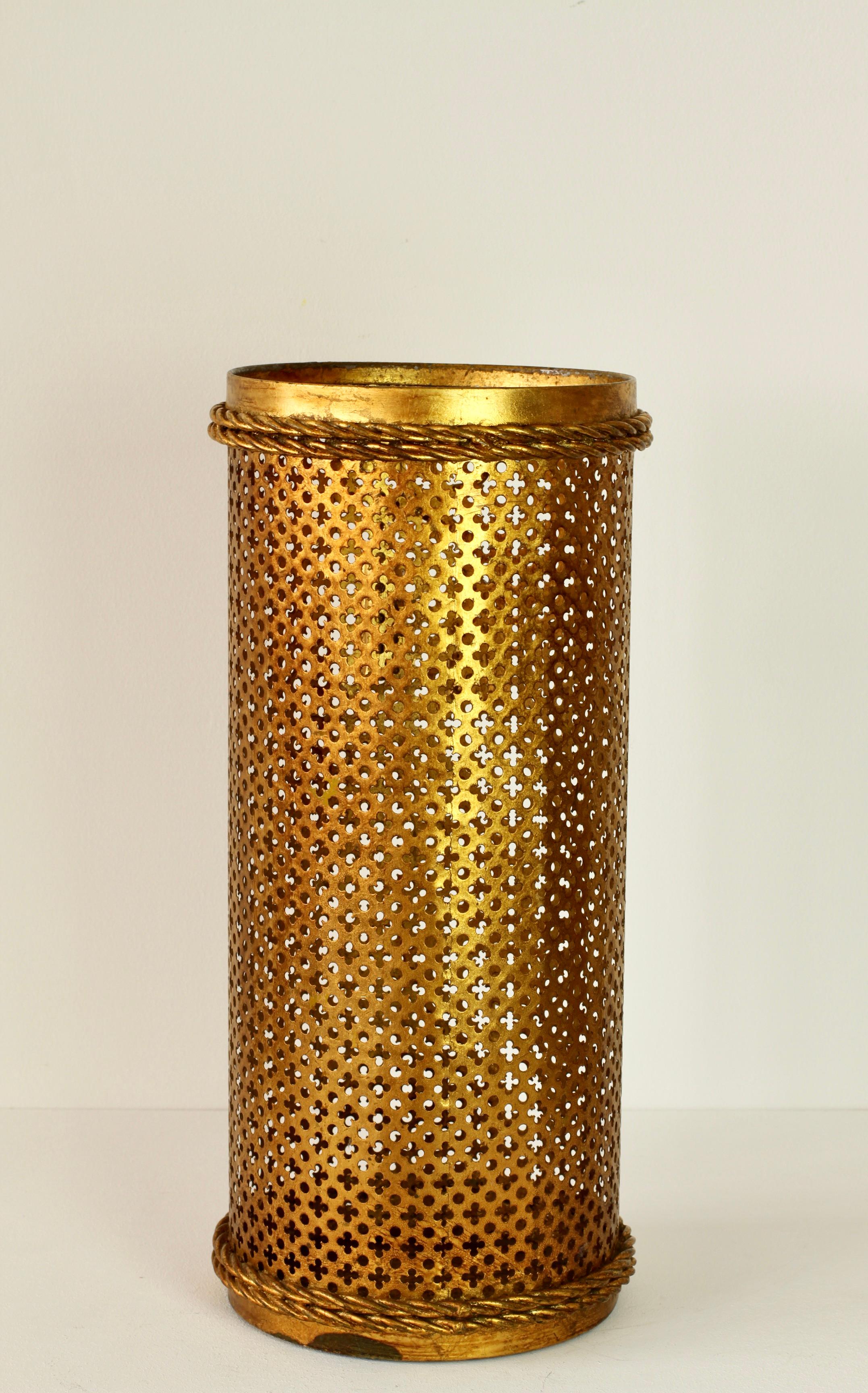 Midcentury Italian Hollywood Regency Gold Gilded Umbrella Stand or Holder, 1950s For Sale 2