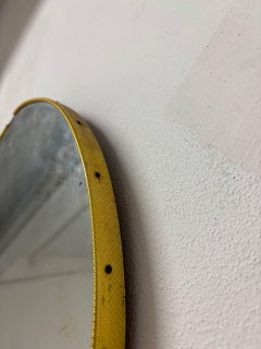 Mid-Century Italian Horizontal Asymmetrical Brass Mirror Style of Gio Ponti 50s